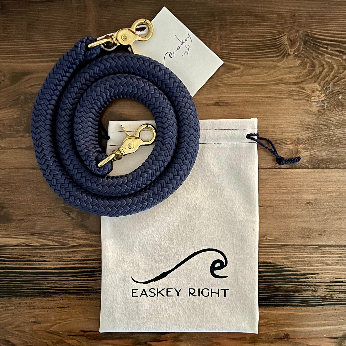 navy marine rope strap and bag pouch